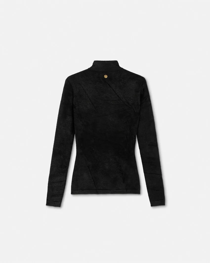 High-Neck Embellished Sweater