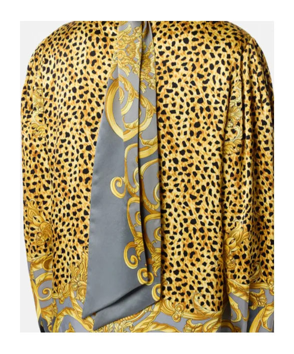 Cheetah Foulard Silk LavalliÈRe Shirt