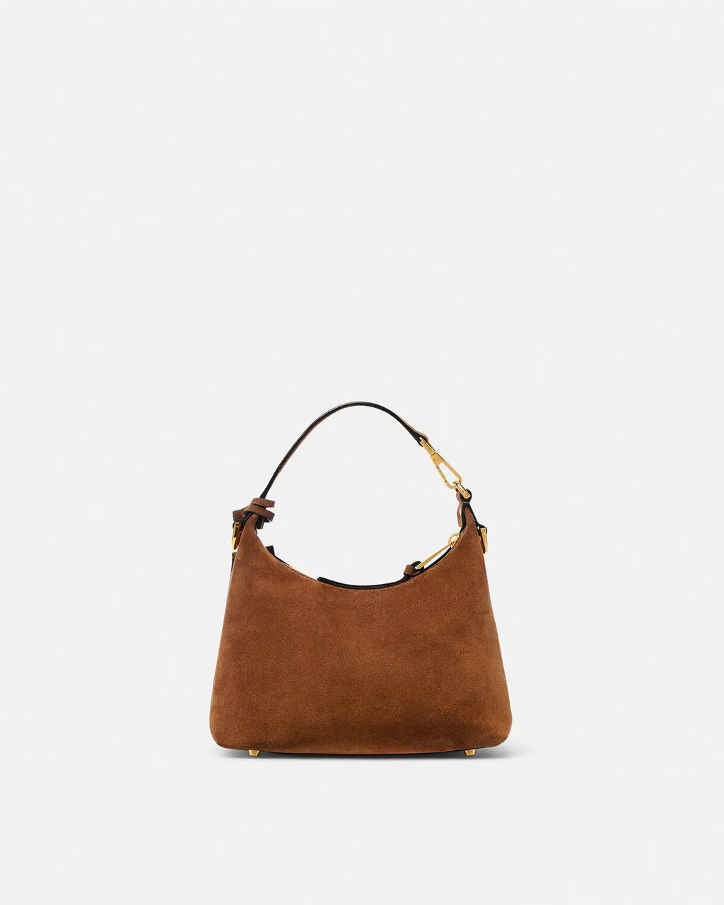 Logo-Lettering Suede Shoulder Bag