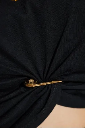 Embellished Knot-Detail T-Shirt