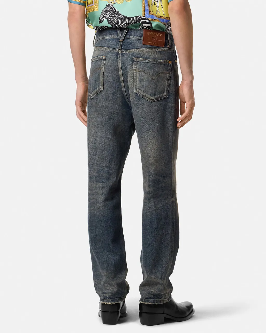 Logo-Plaque Cotton Jeans
