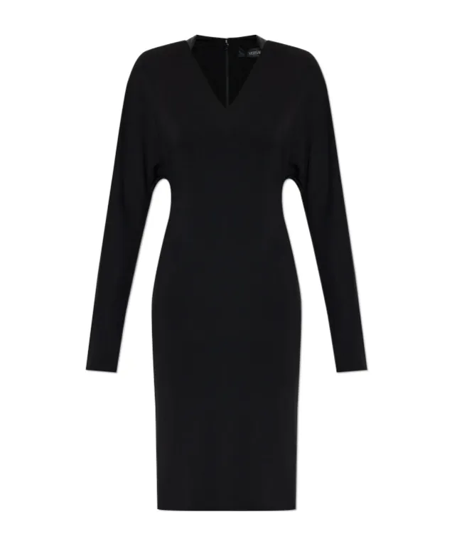 V-Neck Long-Sleeve Mini Dress