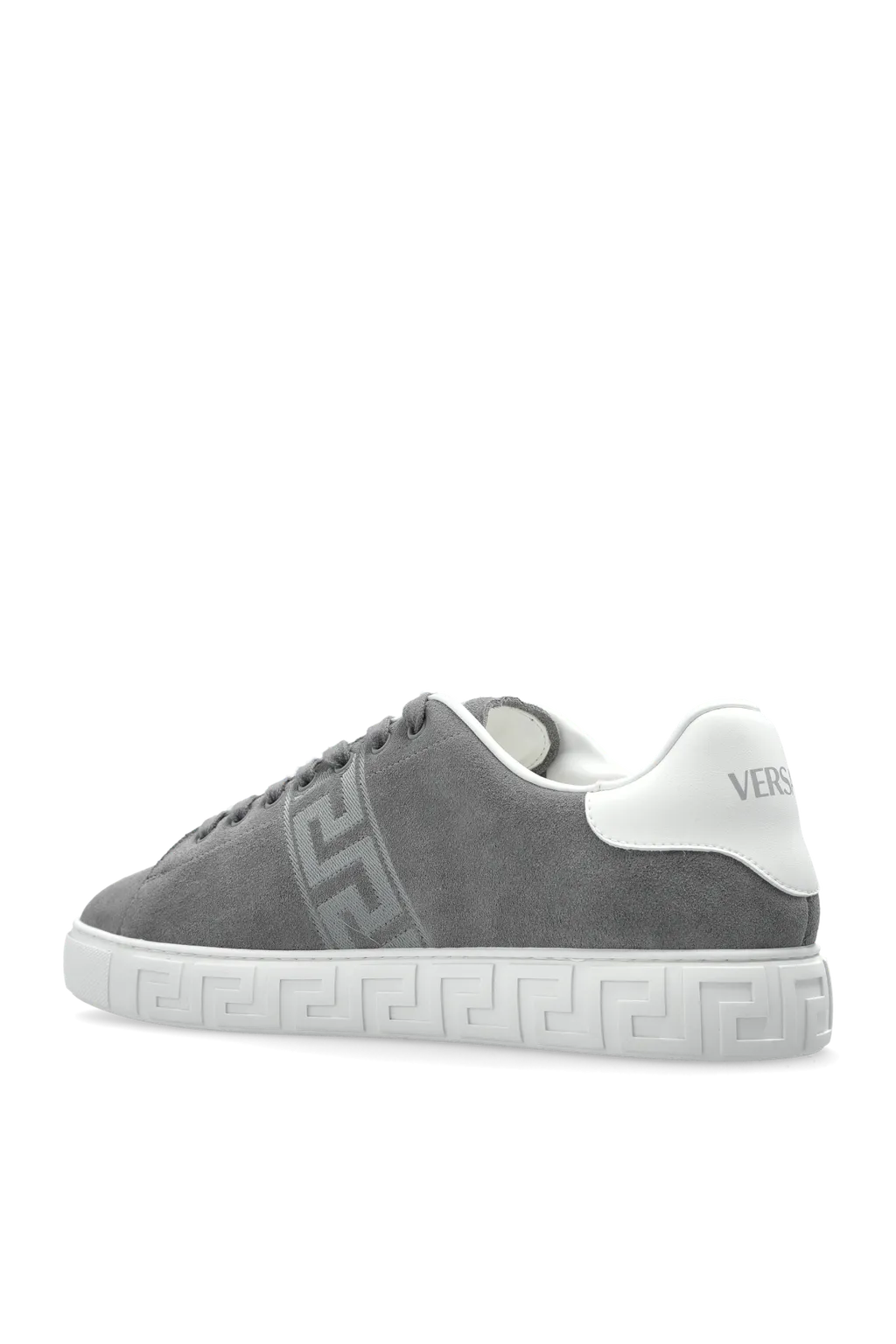 Greca-Embroidered Lace-Up Sneakers