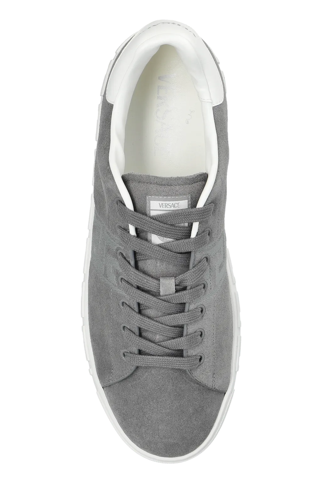 Greca-Embroidered Lace-Up Sneakers