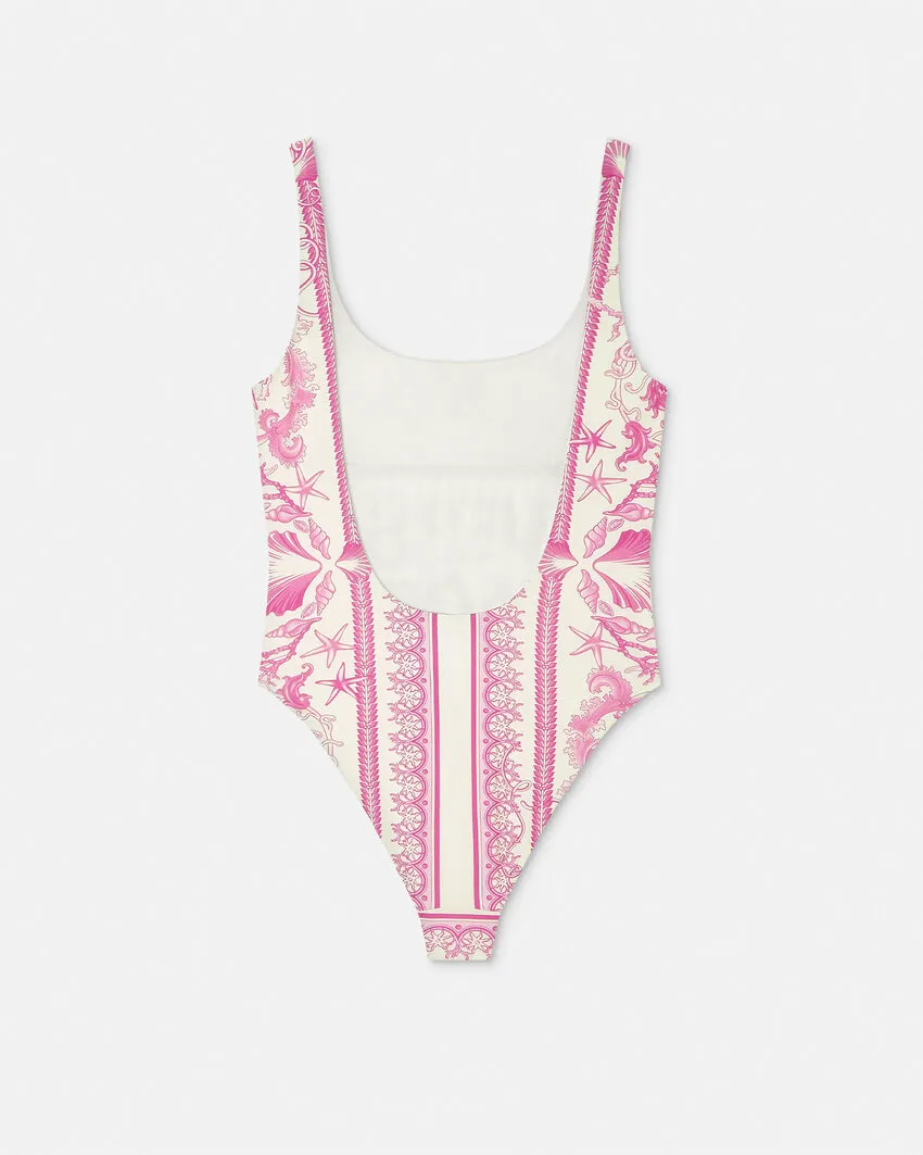 Pattern-Printed One Piece Swimsuit