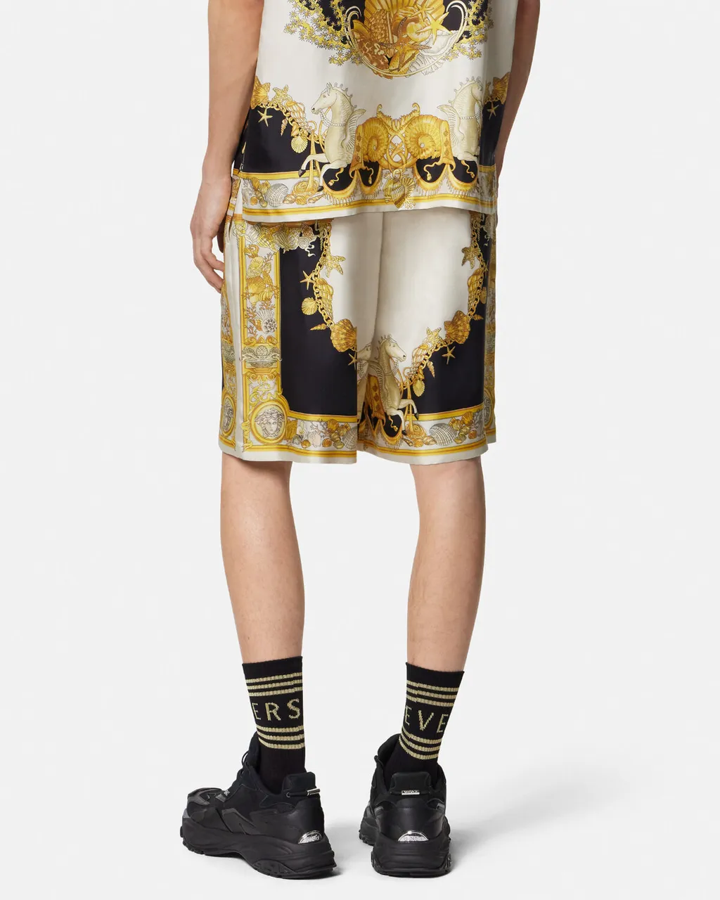 Coral Theatre Printed Elastic-Waist Shorts