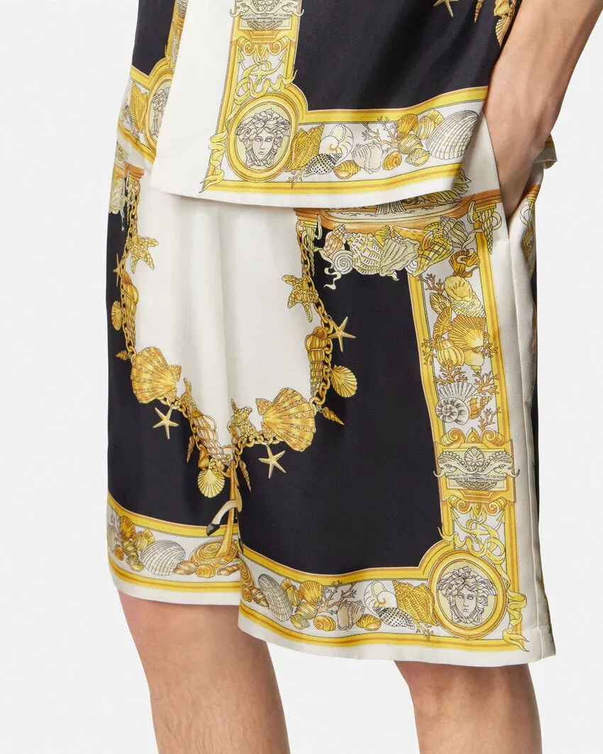 Coral Theatre Printed Elastic-Waist Shorts