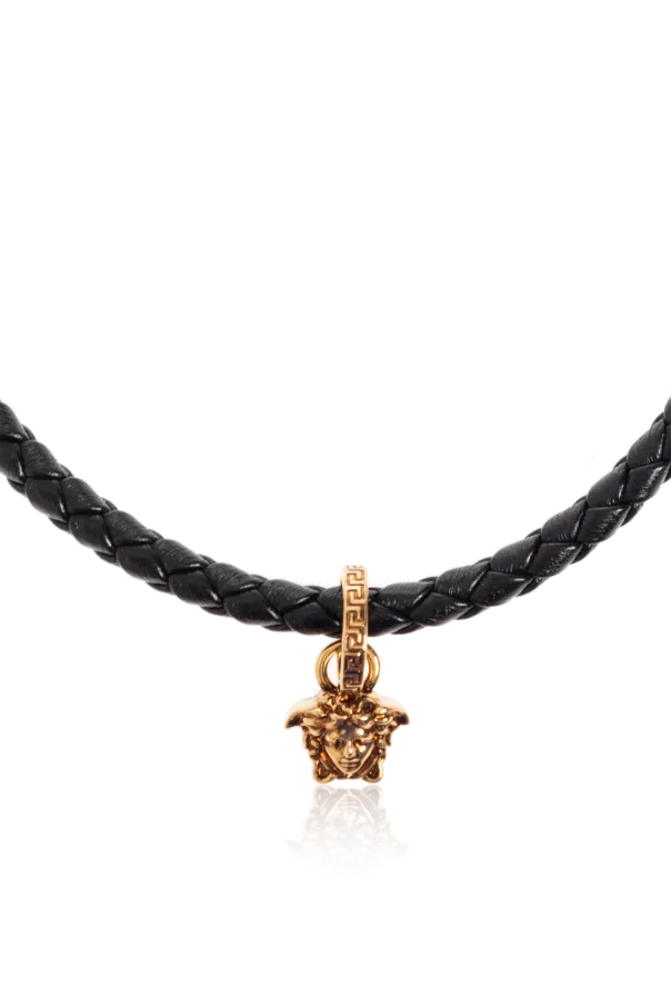 Medusa Head Pendant Leather Necklace