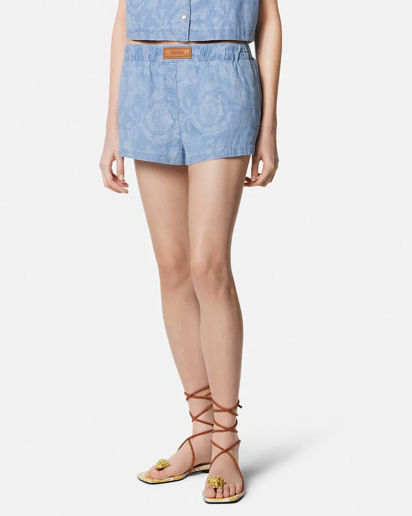 Logo-Patch Denim Shorts