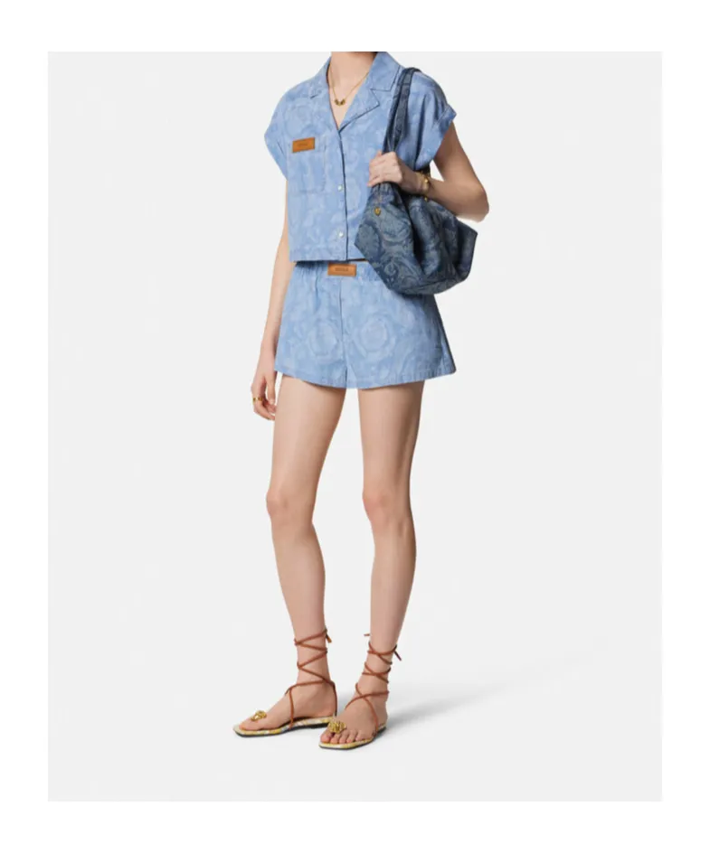 Logo-Patch Denim Shorts
