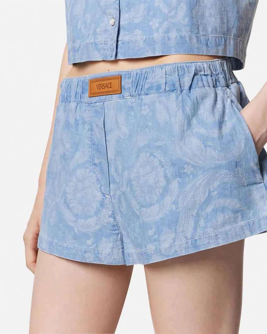 Logo-Patch Denim Shorts
