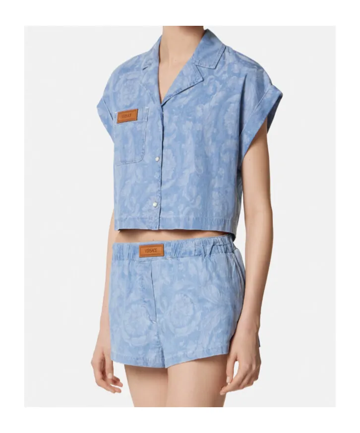 Short Sleeved Denim Shirt