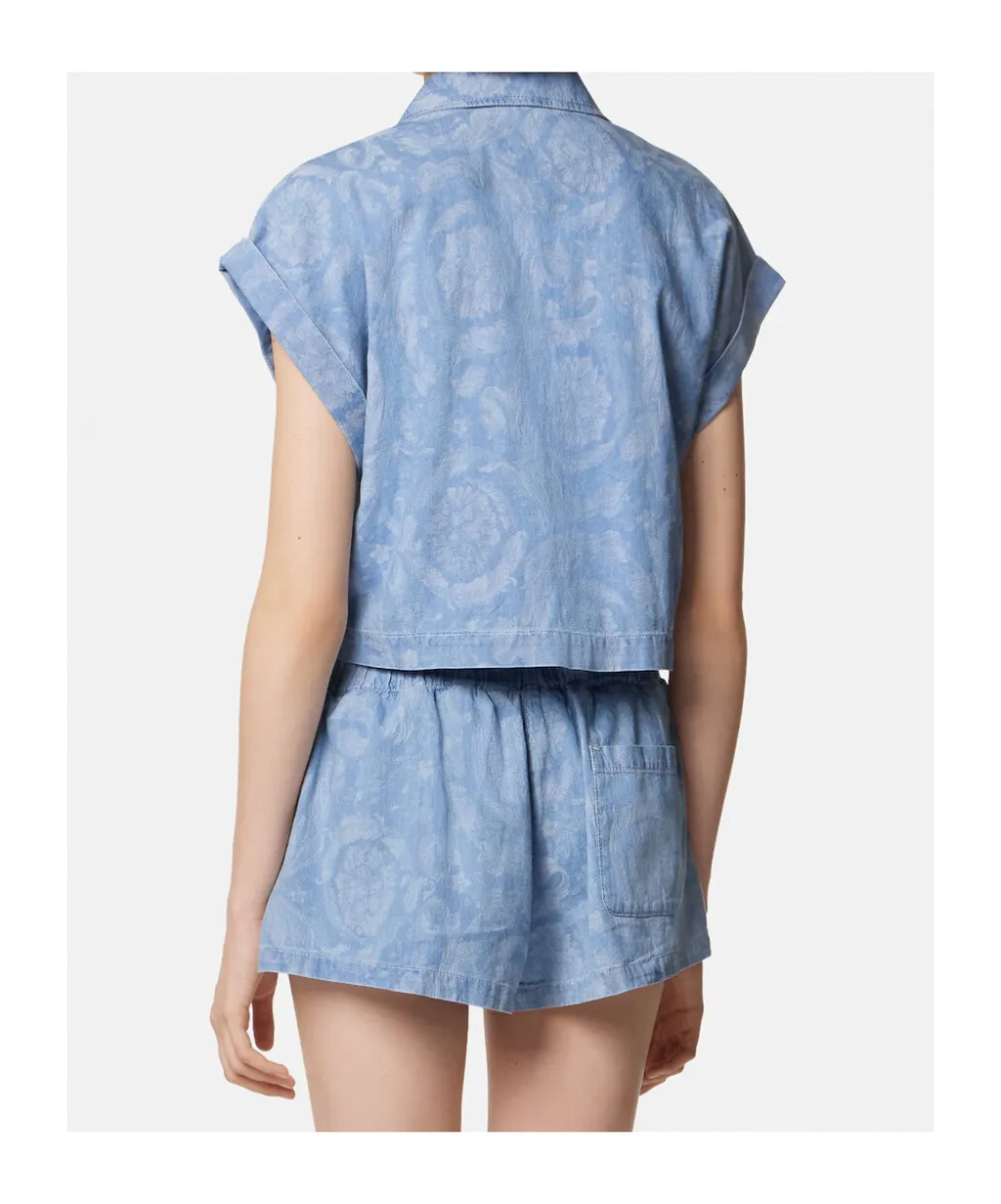 Short Sleeved Denim Shirt