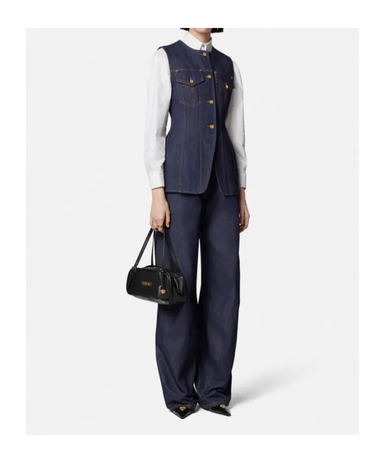 Button-Up Denim Gilet