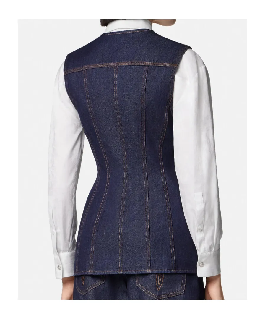 Button-Up Denim Gilet