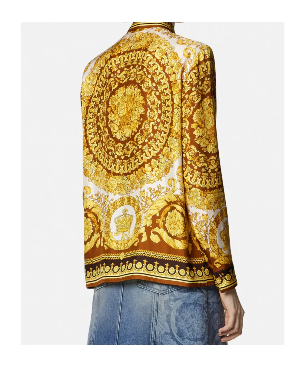 Pattern-Printed Long-Sleeved Shirt