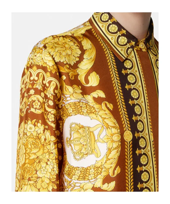 Pattern-Printed Long-Sleeved Shirt