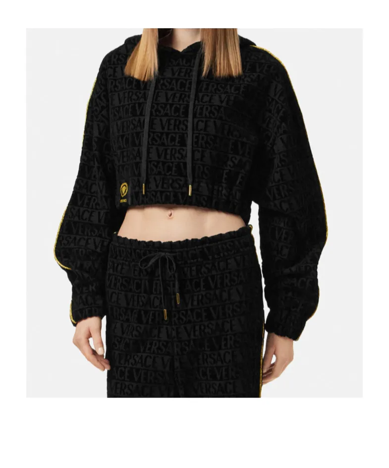 Drawstring Cropped Hoodie