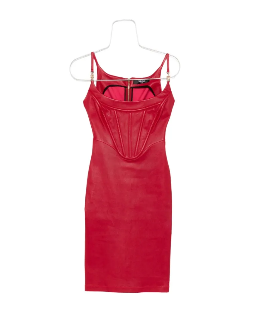 Zip-Up Sleeveless Leather Dress