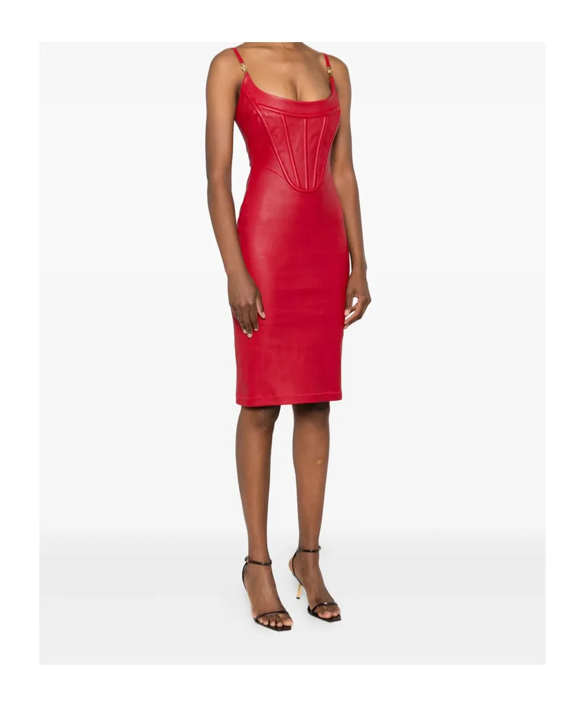 Zip-Up Sleeveless Leather Dress