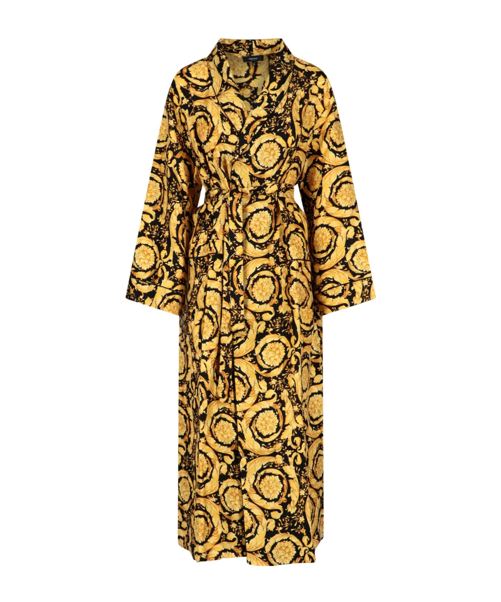 Baroque Pattern Belted Pajama