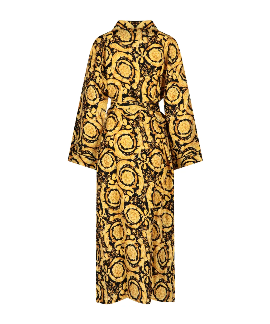 Baroque Pattern Belted Pajama