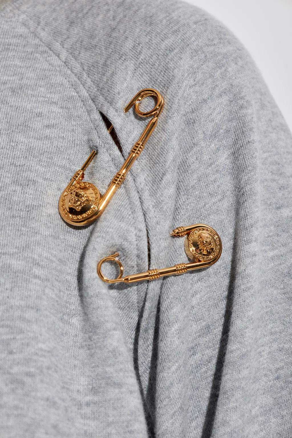 Safety Pins Detailed Crewneck Sweatshirt