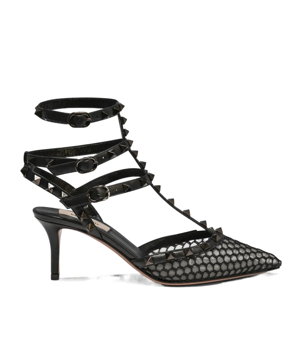 Mesh Rockstud Pumps