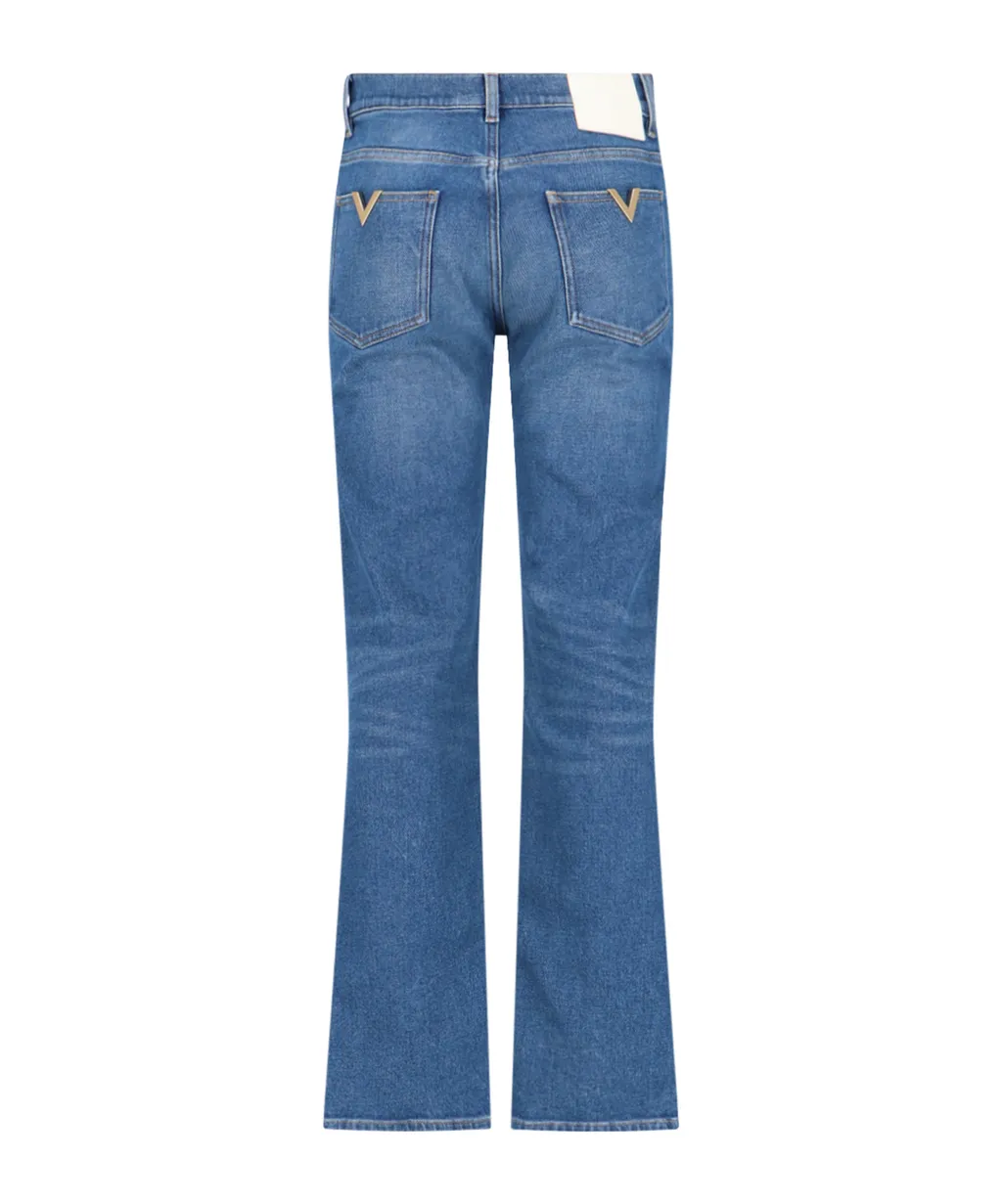 Logo Plaque Straight Leg Jeans