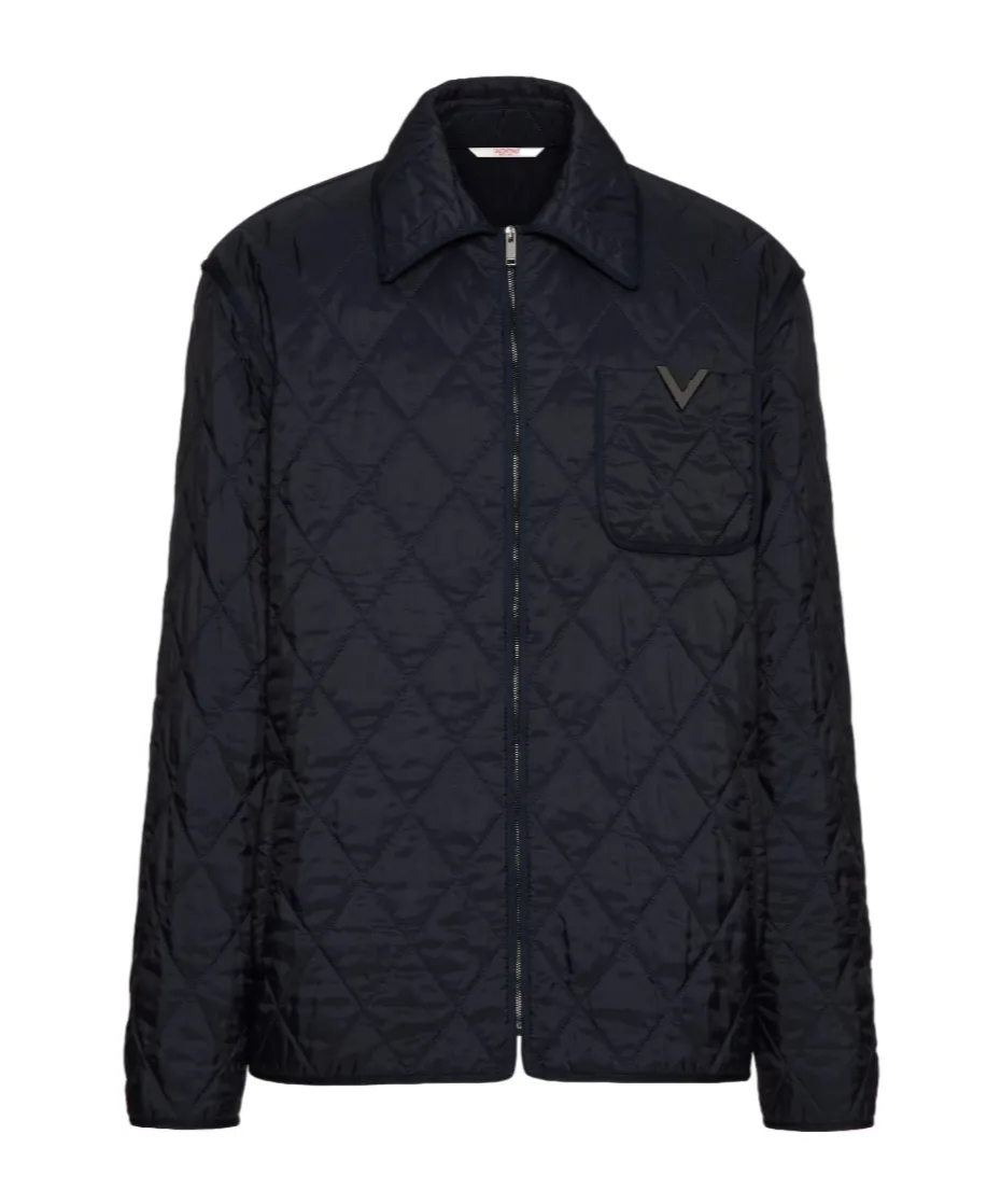 Zip-Up Straight Hem Quilted Jacket