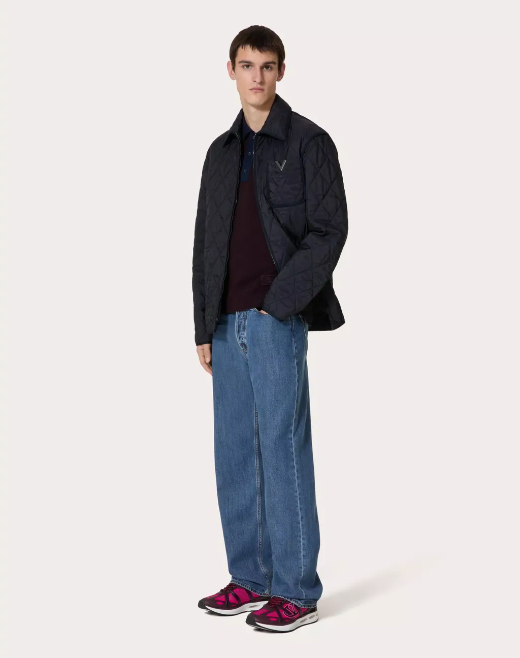 Zip-Up Straight Hem Quilted Jacket