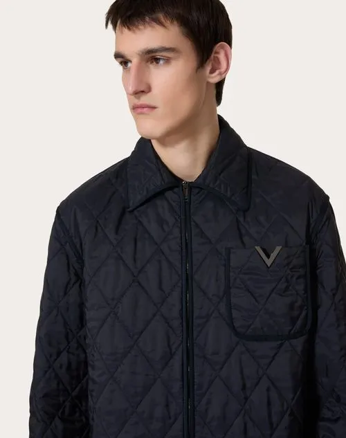 Zip-Up Straight Hem Quilted Jacket