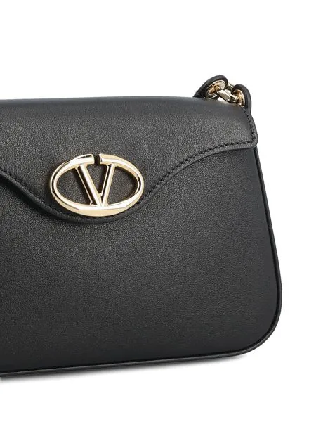 Logo Plaque Foldover Top Shoulder Bag