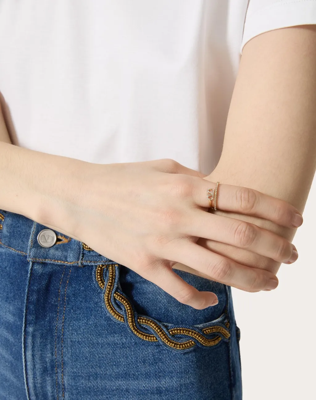 Vlogo Signature Embellished Ring