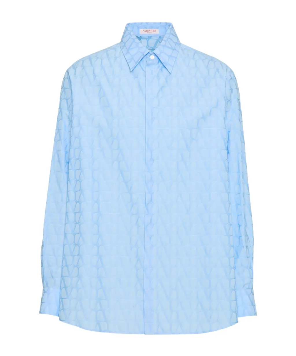 Cotton Poplin Shirt With Toile Iconographe Pattern