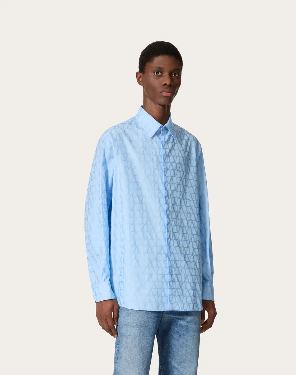 Cotton Poplin Shirt With Toile Iconographe Pattern