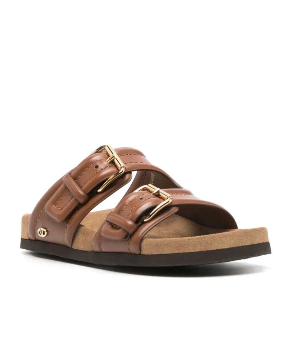 Logo Plaque Double-Strap Slip-On Slides