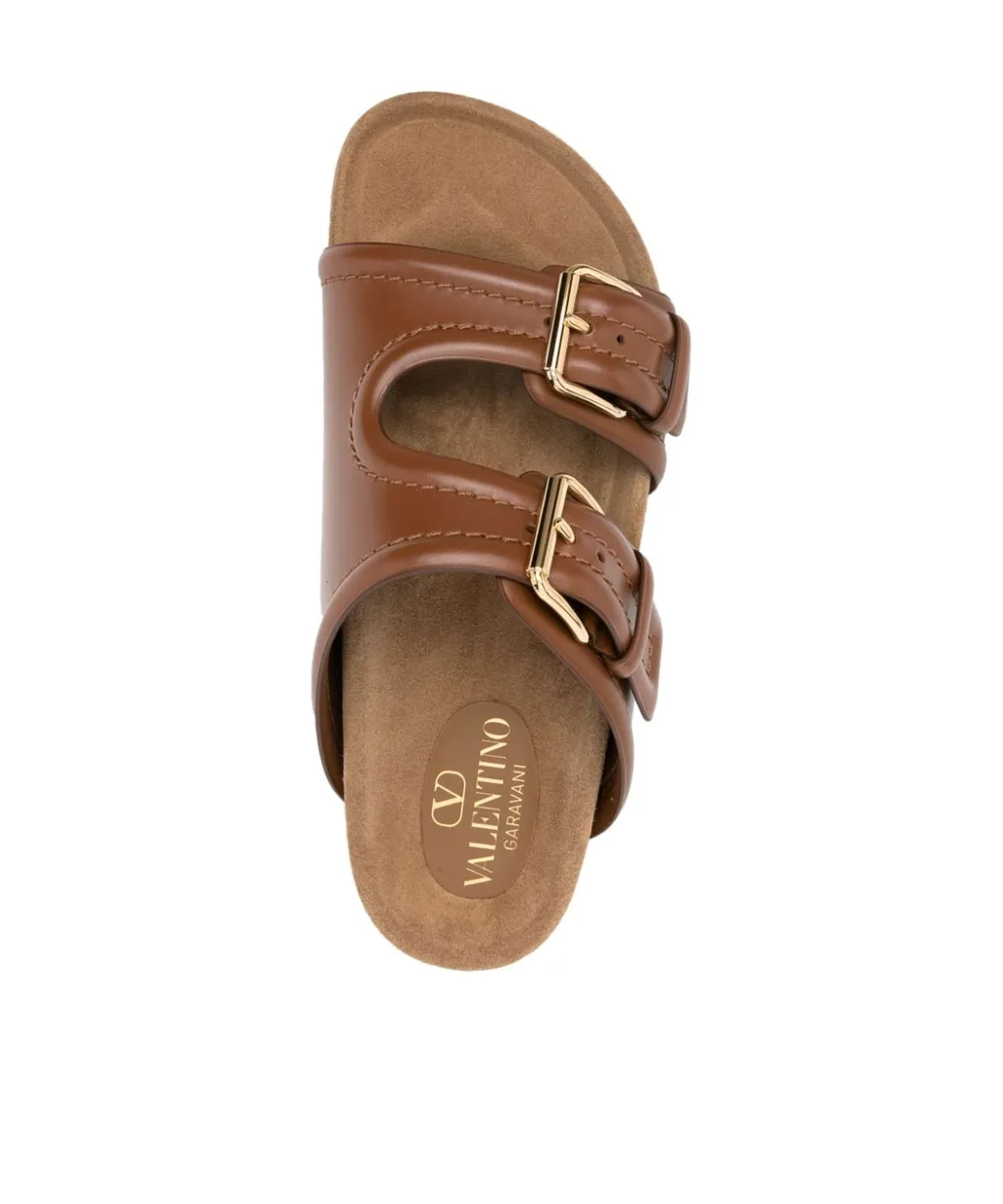 Logo Plaque Double-Strap Slip-On Slides