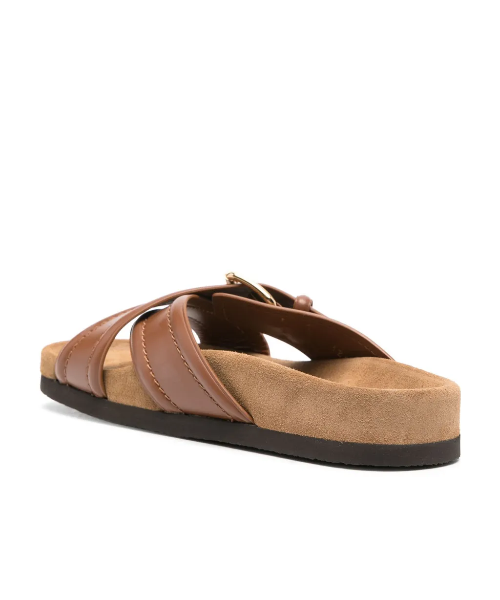 Vlogo-Plaque Leather Slides