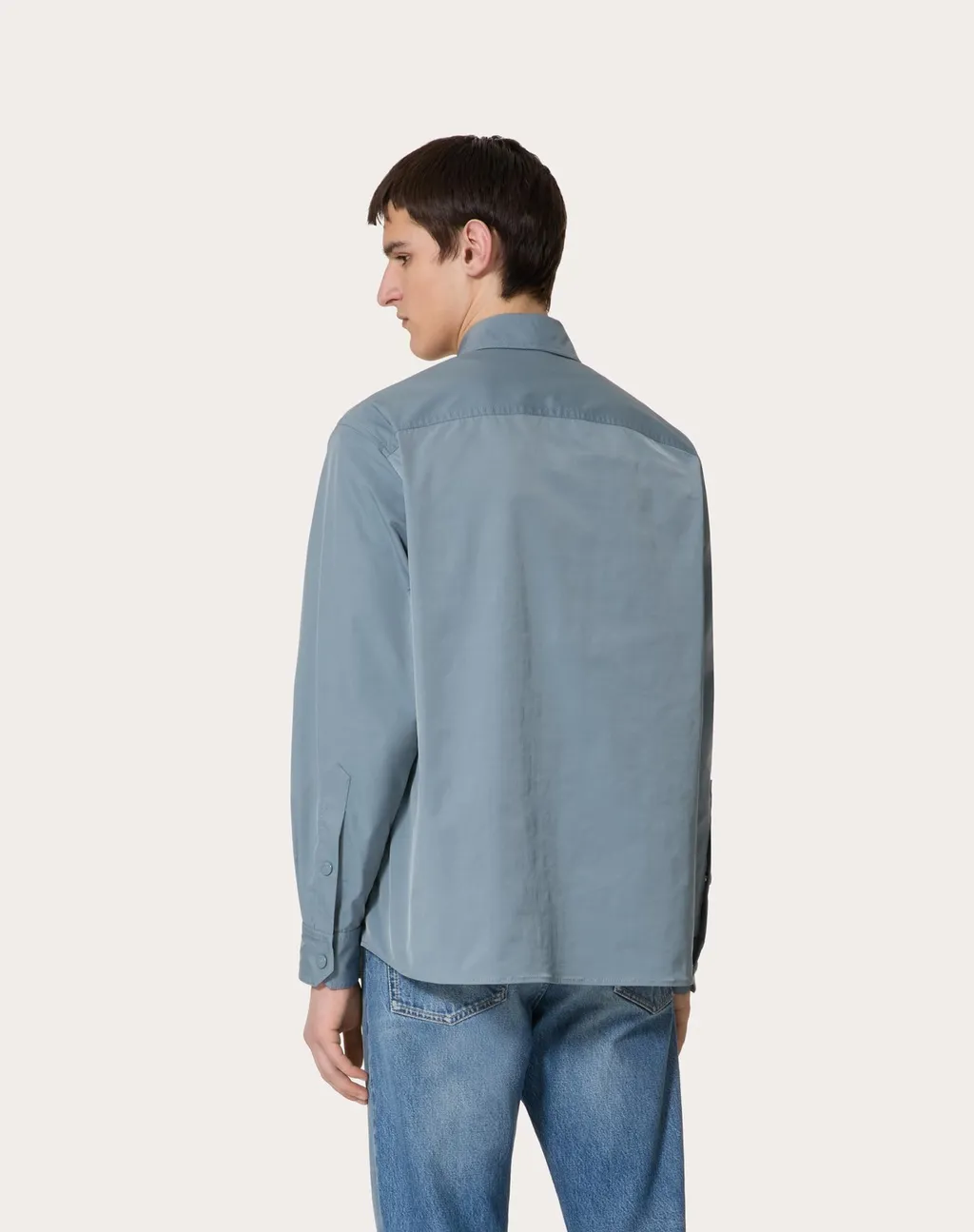 Logo Plaque Buttoned Shirt Jacket