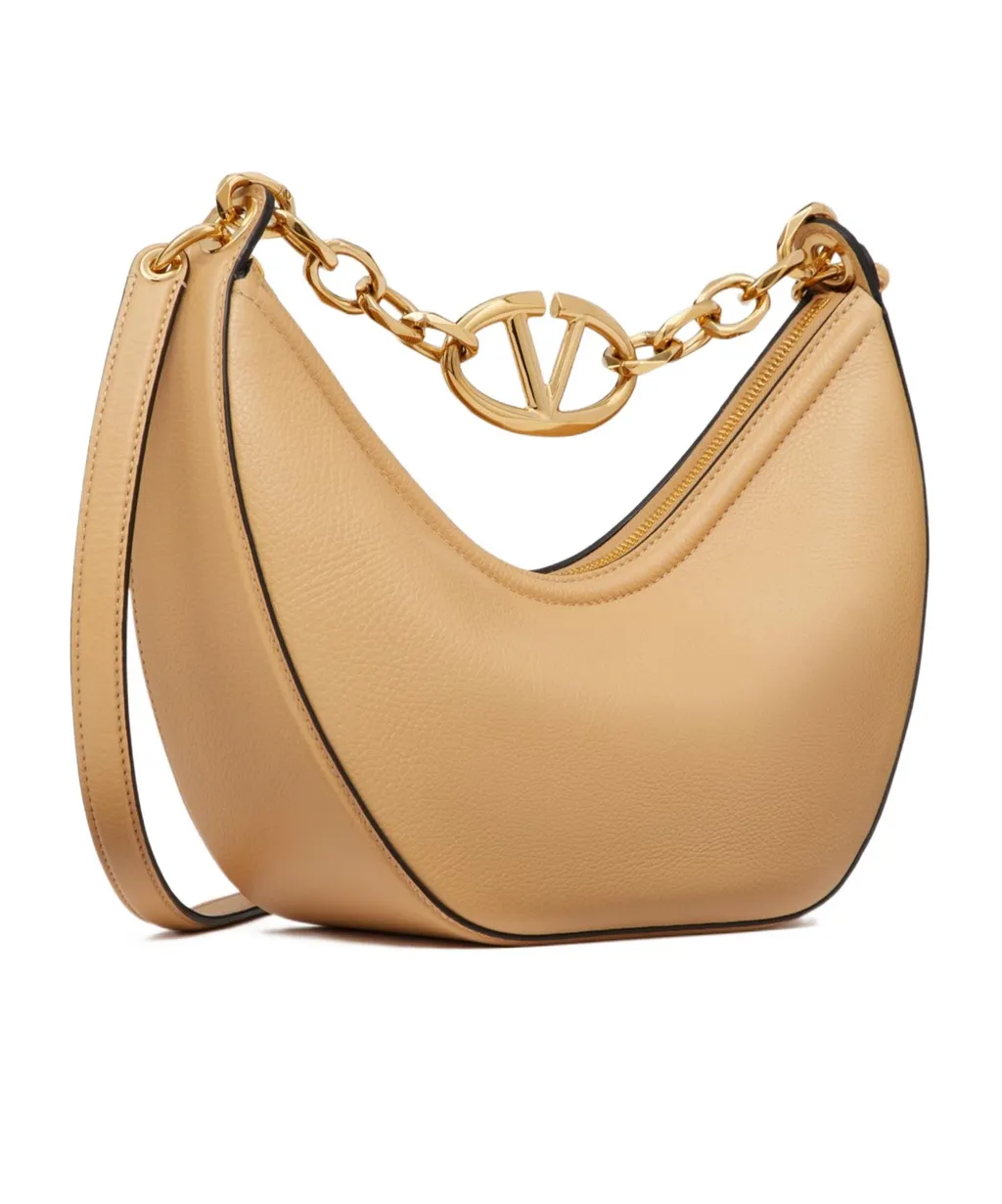 Vlogo Moon Zip-Up Small Hobo Bag