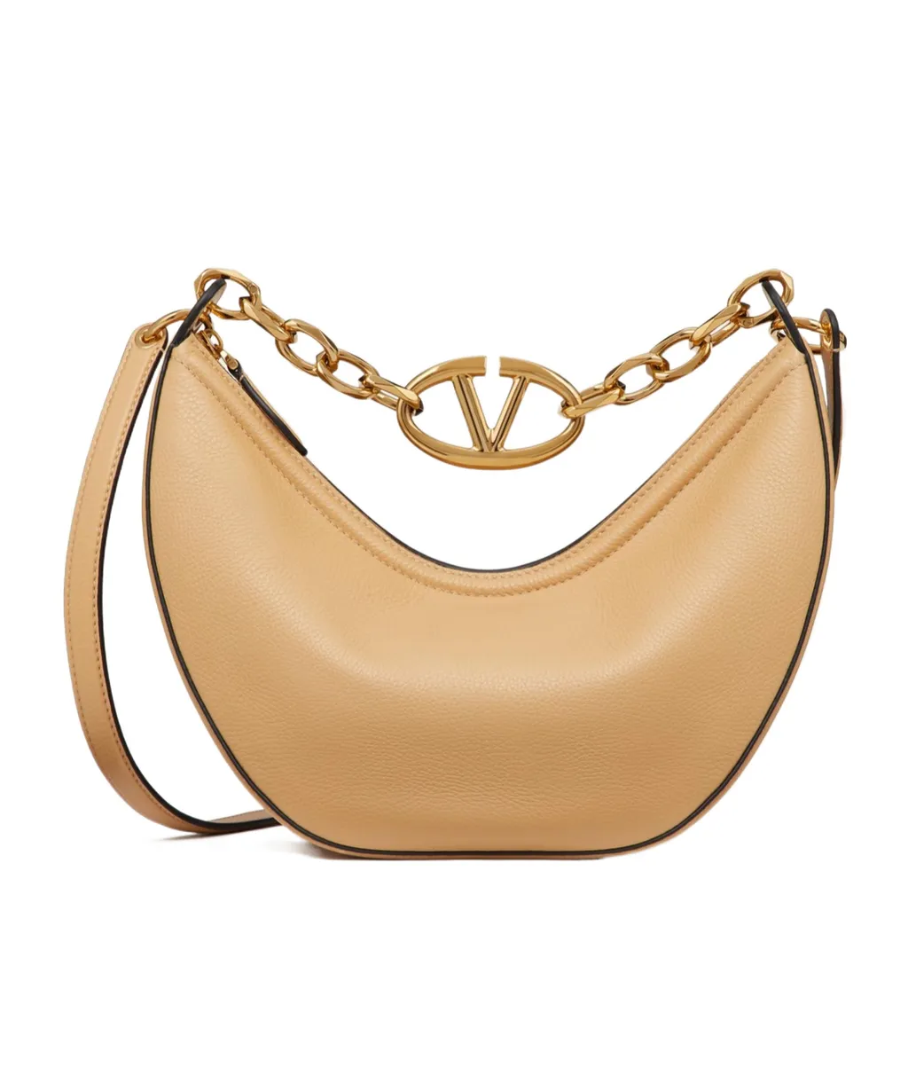 Vlogo Moon Zip-Up Small Hobo Bag