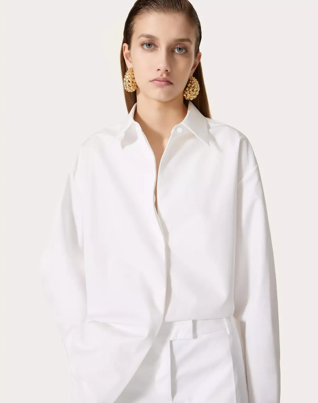 Hidden Button Long-Sleeved Shirt