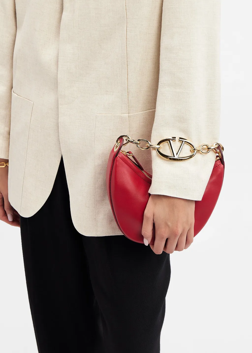 Vlogo Signature Zip-Up Shoulder Bag