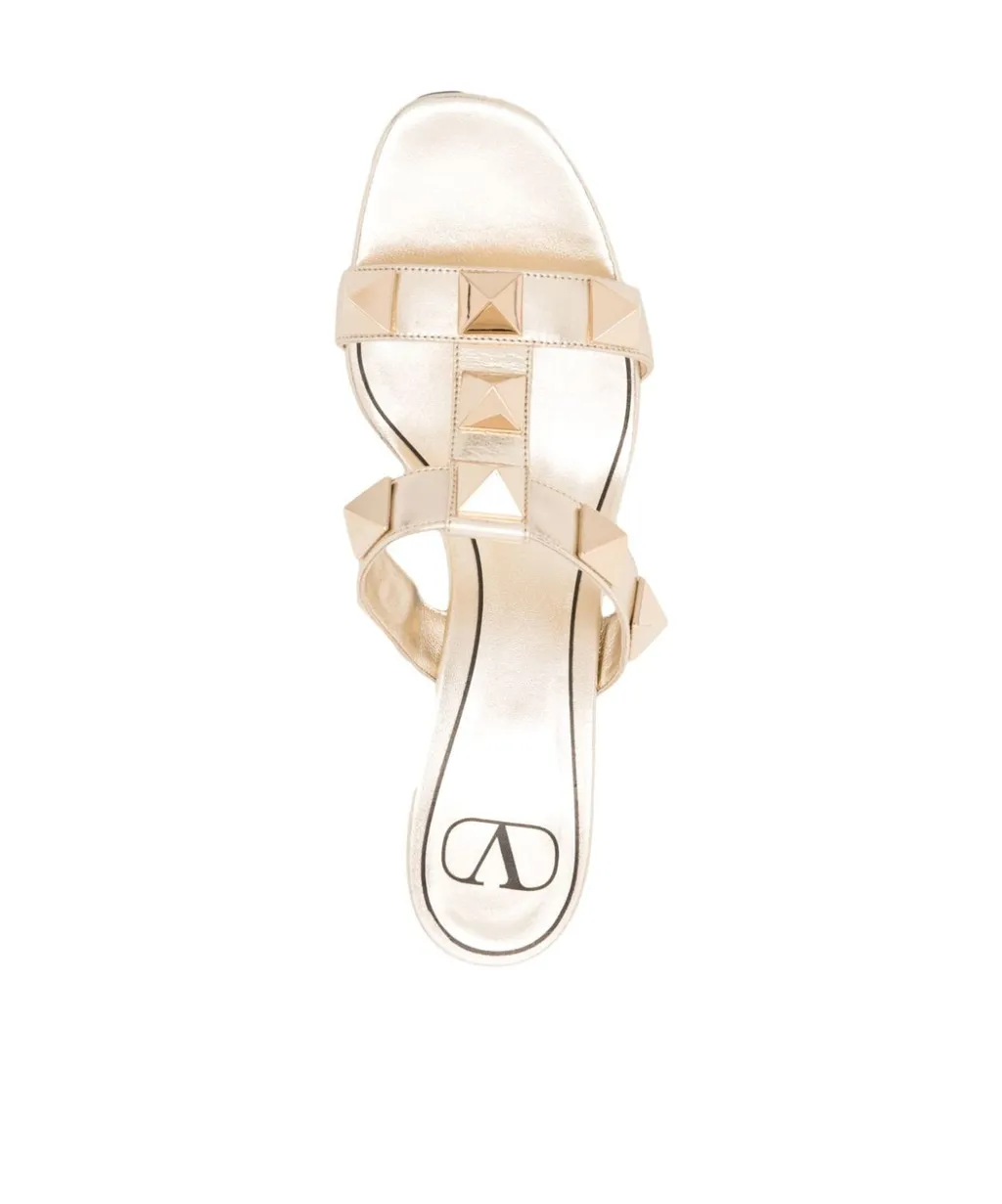 Roman Stud Metallic Sandals