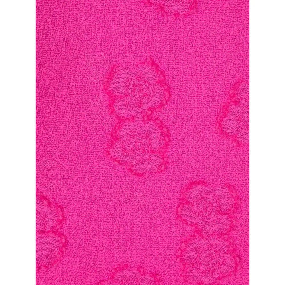 Floral-Pattern Knitted Scarf