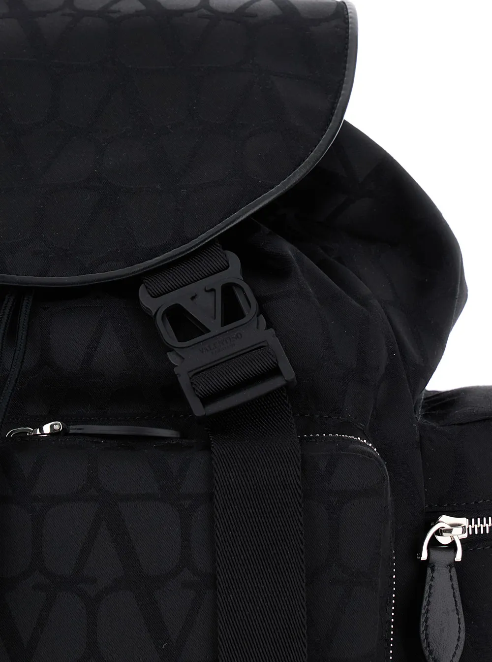 Buckled Zip-Up Backpack