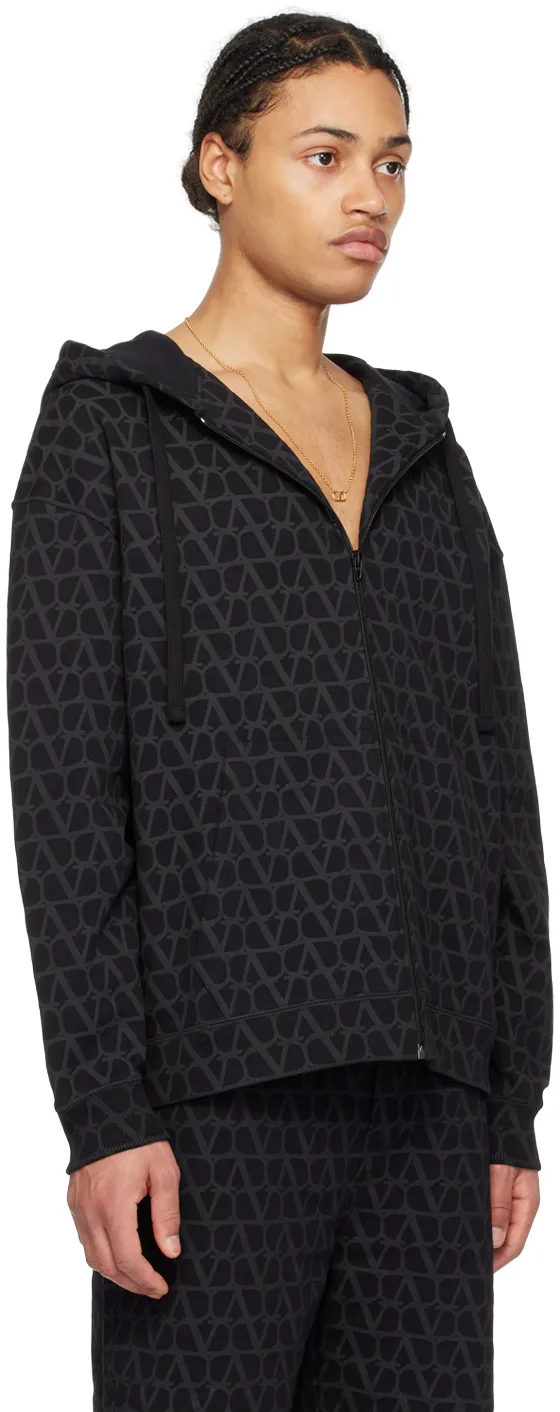 Logo Print Zip Hoodie