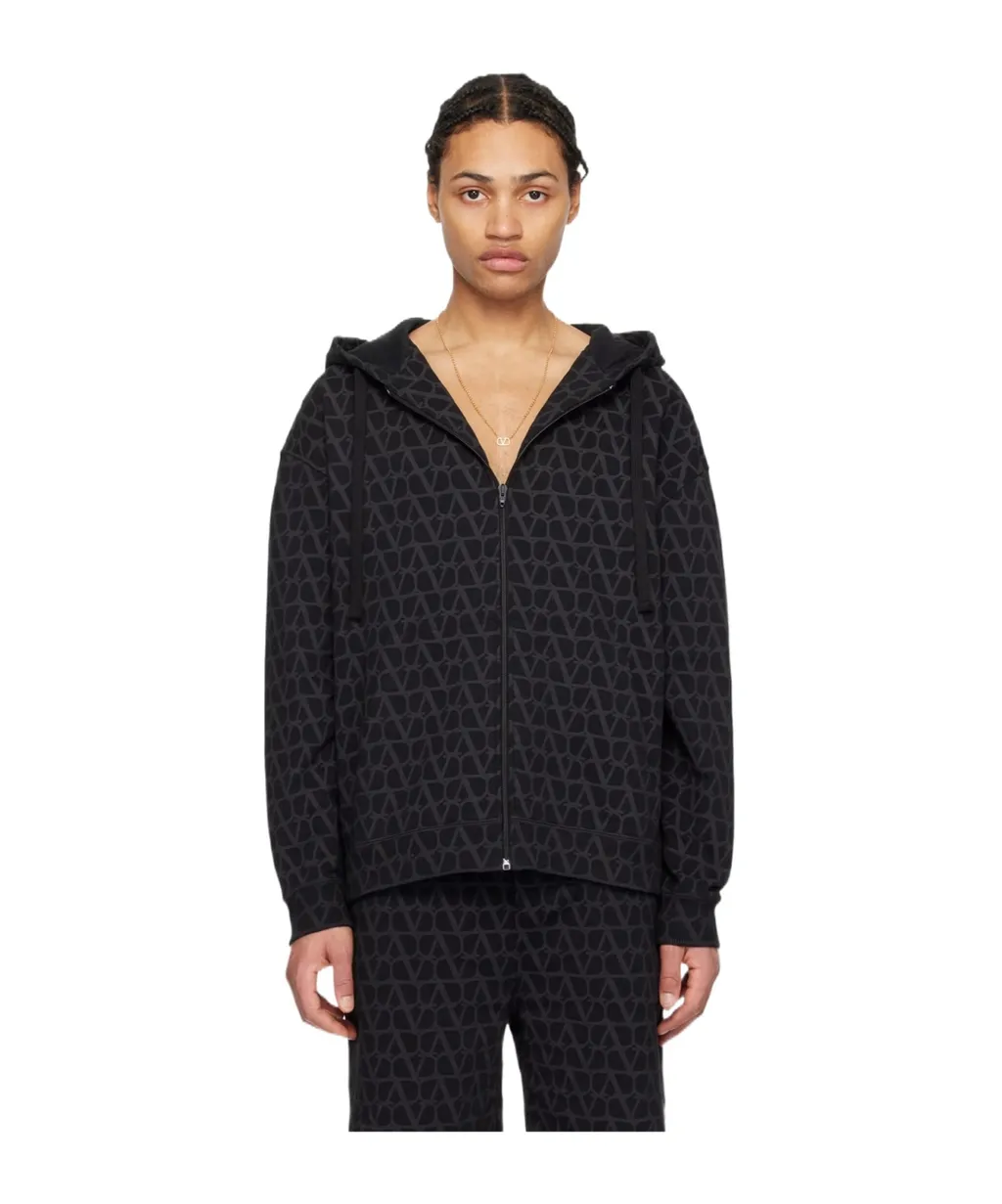 Logo Print Zip Hoodie