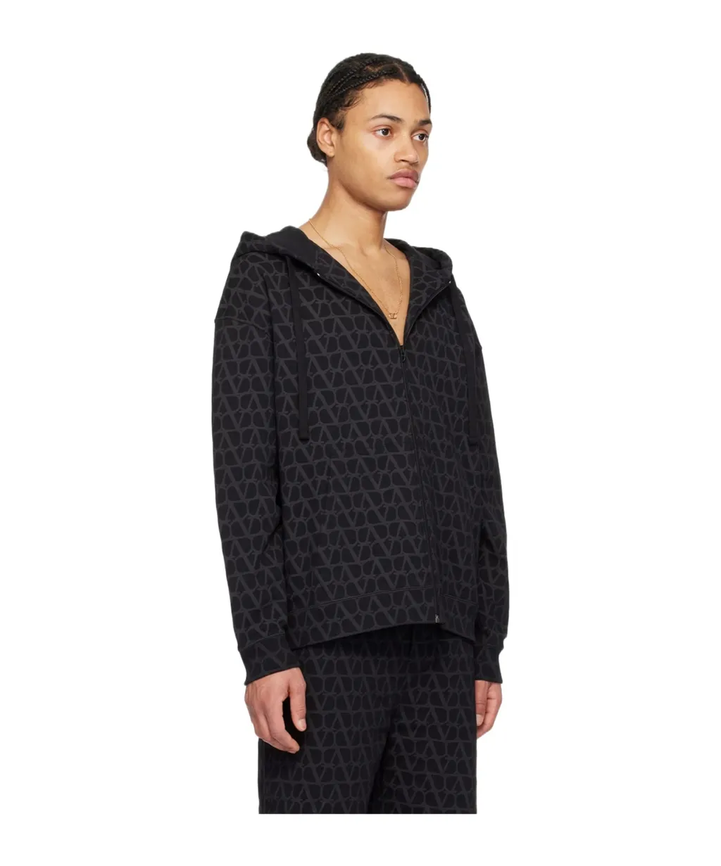 Logo Print Zip Hoodie